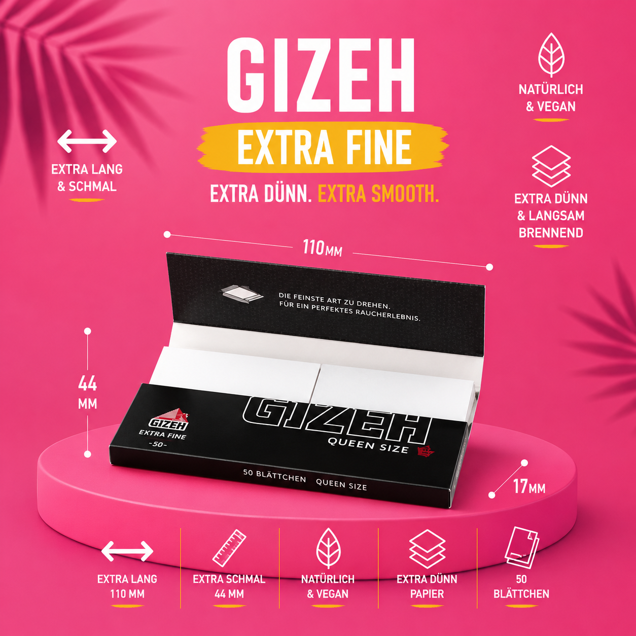 GIZEH Black Queen Size Papers + Tips